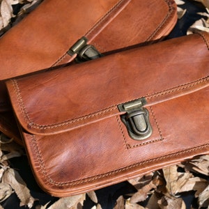 Portefeuille en cuir, porte-monnaie, étui pour smartphone, portefeuille en cuir, cuir naturel, vintage, fait main image 10