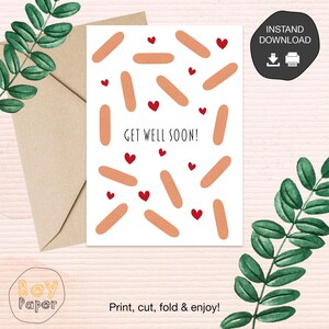 Printable Get Well Soon Card Instant Download Greeting Card Digital ...