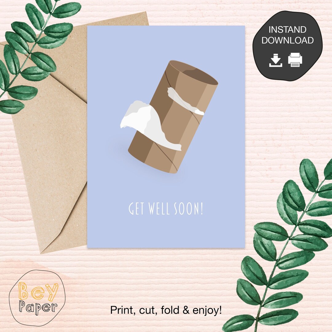 Printable Get Well Soon Card Instant Download Greeting Card Printable Get Well Soon Card Instant Download Greeting Card