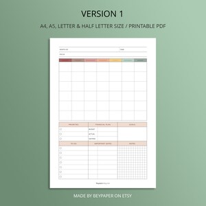 Printable Monthly Planner Monthly Agenda ,productivity Planner, Office ...
