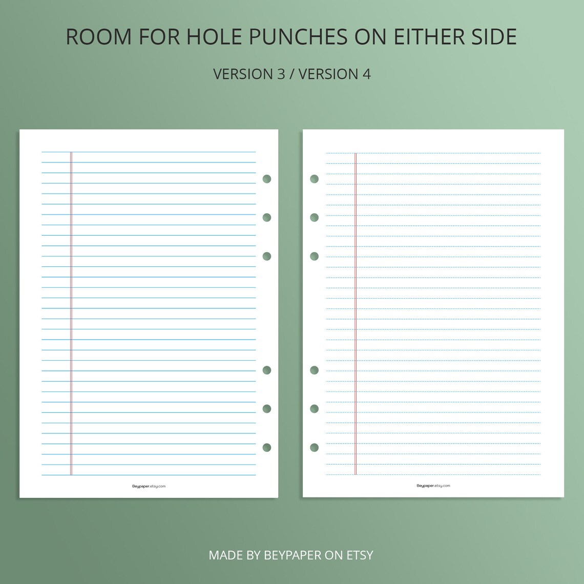 Printable Notebook Paper Pages | Lined & Graph Paper Bundle, 6 Versions ...