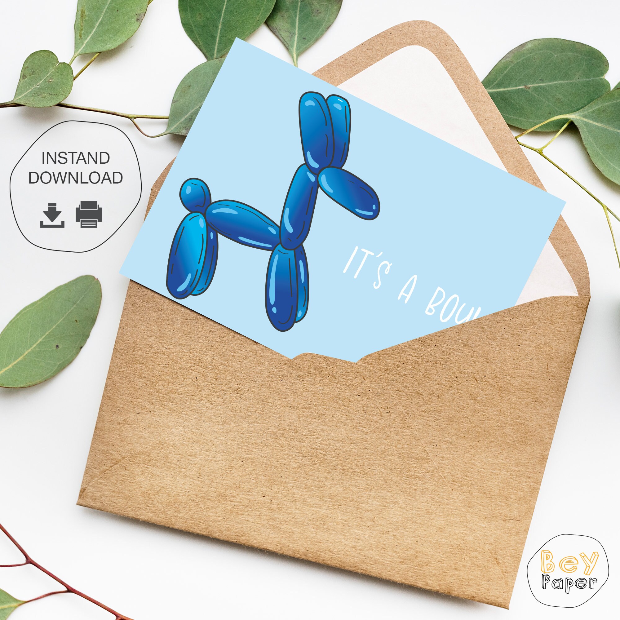 Printable Baby Card Instant Download Greeting Card Digital Downloadable ...
