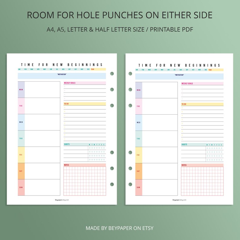 Printable Weekly Planner Undated Daily Schedule, To-do List ...