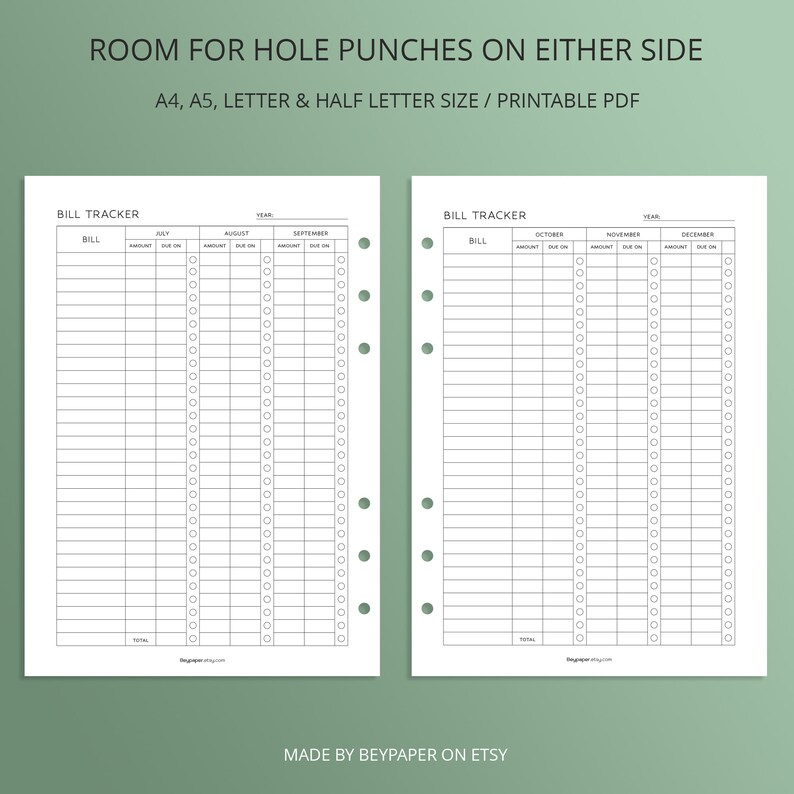 Printable Yearly Bill Payment Tracker Yearly Bill Payment Checklist Printable yearly bill payment tracker yearly bill payment checklist