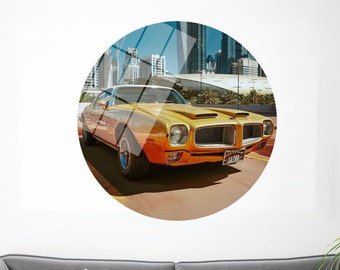 Pontiac Car Art: Framed 3D Canvas, Garage Wall Decor