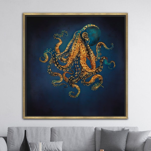 Trendy Art, Trendy Wall Art, Printable Wall Art, Luxury Art, Animal Printed, Octopus, Modern Wall Art, Octopus 3D Canvas,