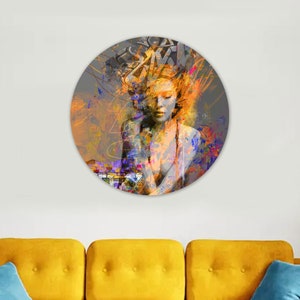 Woman Wall Art Decor, Colorful Woman Painting Printed, Tempered Glass, Home Decor Art, Colorful Canvas Art, Canvas Wall Decor,Glass Wall Art