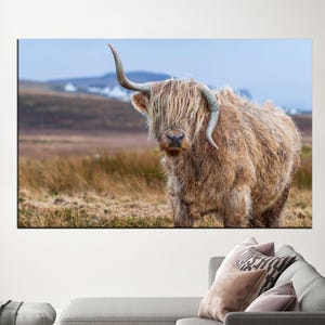 Coastal Canvas Decor, Baby Girl Gift Personalized, Animal 3D Canvas, Room Decor, Cow Canvas Poster, Farm Art Glass, Glass Art Wall Decor,