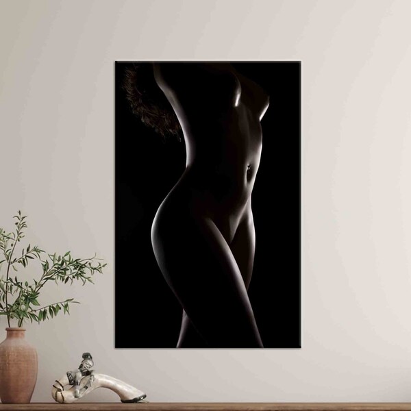 Arte da parete donna sexy, regalo personalizzato per lui, decorazione da parete, poster su tela di donna nuda, parete in vetro nudo, poster erotico, pannello in vetro temperato,