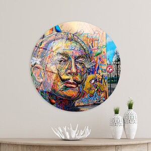 Salvador Dali Graffiti Art: Abstract Canvas or Glass Wall Hanging