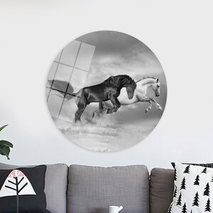 Loft Wall Art, Running Horses Canvas Poster, Animal Glass Art, Contemporary Glass, Personalized Gift For Mom Art Canvas, Farmhouse Wall Art,