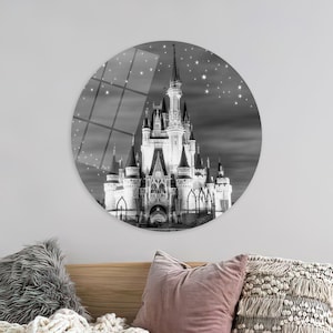 Geschenke, Kinderzimmer Poster, 3D-Wandkunst, druckbare Wandkunst, Aschenputtel-Schloss, Sternenhimmel-Leinwanddekor, Kinder-Wanddekoration, große Wandkunst,