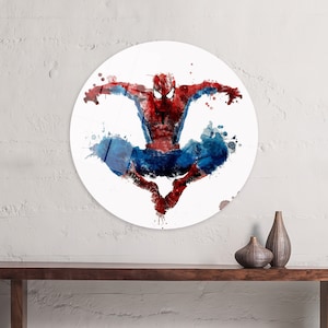 Regalo personalizado, arte en vidrio, decoración de pared para niños, póster para niños, arte de pared de Super Man, arte de pared de habitación para niños, póster de Spider Man, arte de pared enmarcado,