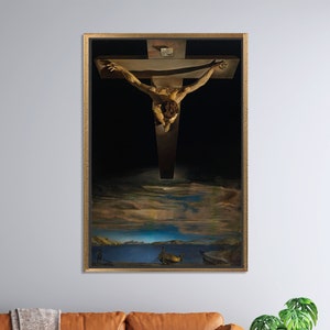 Salvador Dali Printed Glass Art, John of The Cross Wall Decor, Christ of Saint Canvas Print, Famous Tempered Glass, Modern Art, Wall Decor,