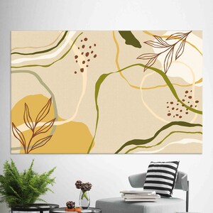 Abstract Boho Canvas Art: Minimalist Tempered Glass Print