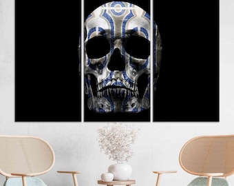 Ornate Skull Art Print: Modern Canvas, Glass Wall Decor - Etsy