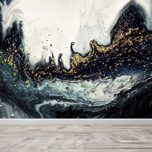 Black and Gold Marble Wallpaper: Peel and Stick Vinyl