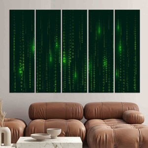 Matrix Code Canvas Art: Tempered Glass Framed Wall Decor - Etsy