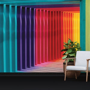 Colorful 3D Effect Wall Mural: Peel and Stick Wallpaper