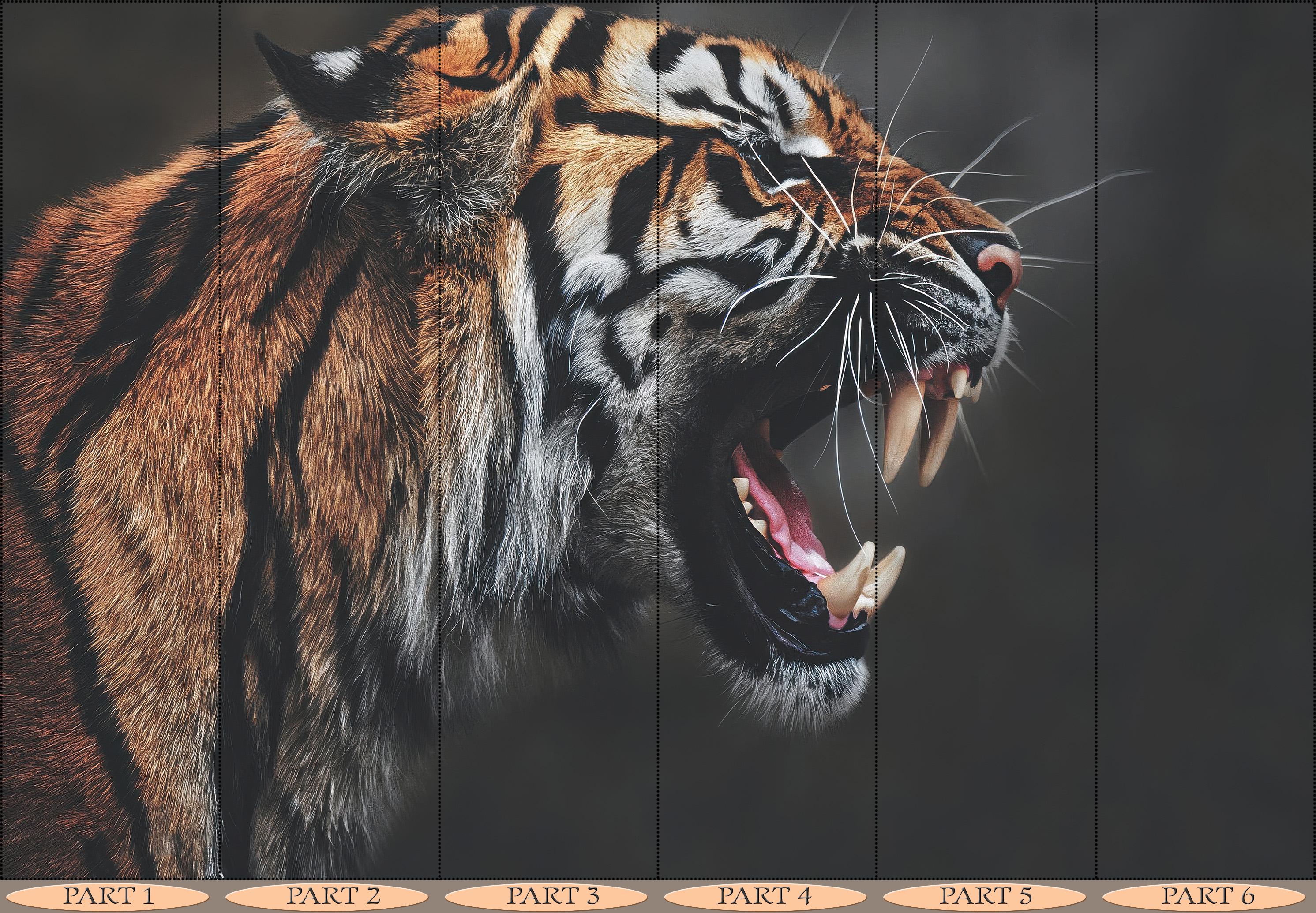 Tiger Wild Wallpaper Wall Decor, Loft Wall Poster, Roaring Tiger Wall ...