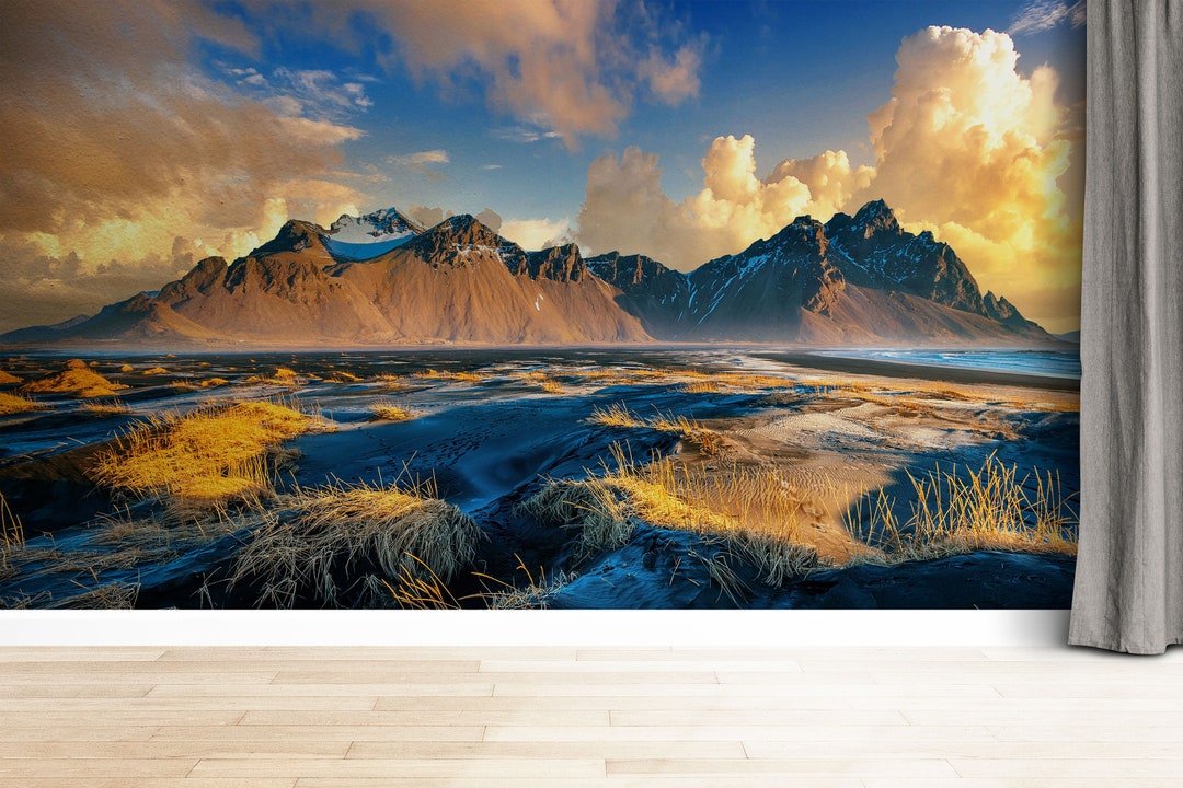 Mountain Landscape Wallpaper Mural: Peel and Stick Wall Decor - Etsy