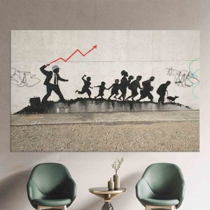 Banksy Capitalism Graffiti Tempered Glass Wall Art Decor