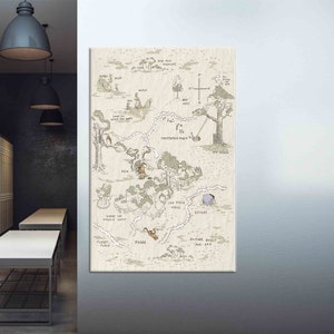 Winnie the Pooh Hundred Acre Map: Tempered Glass or Canvas Wall Art