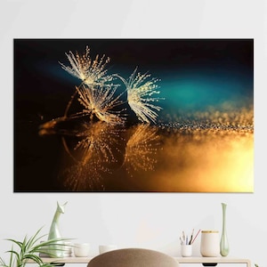 Dandelion Tempered Glass Wall Art: Home Decor Gift