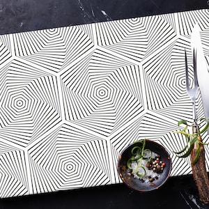 Geometric Pattern Chopping Board, Custom Chopping Board, Minimal Cutting Board, Boho Serving Board, Modern Cutting Board, Tempered Glass,