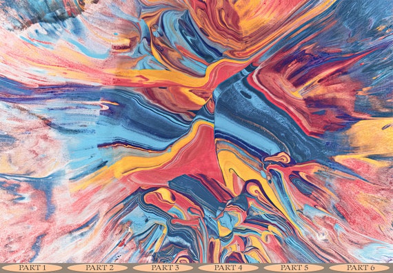 抽象的なカラフルな壁画：モダンアートの壁紙 - Etsy 日本