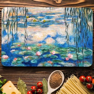 Lotus Flower Tempered Glass Cutting Board: Floral Kitchen Decor