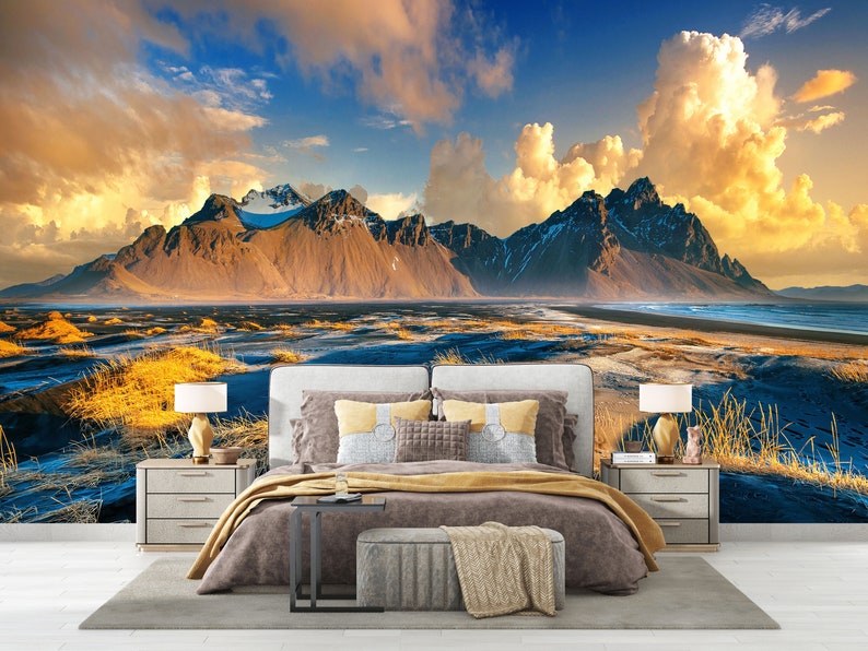 Mountain Landscape Wallpaper Mural: Peel and Stick Wall Decor - Etsy