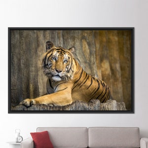 Animal Art Glass, Gift For Her, Tiger Printed, Wild Animal Glass, Gift For The Home, Man Cave Art Canvas, Contemporary Art, Room Decor,