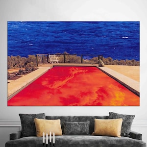 Red Hot Chili Peppers Canvas Decor, Sea Landscape Printed, Music Room Wall Art Decor, Famous Glass Art Decor, Tempered Glass,Canvas Wall Art