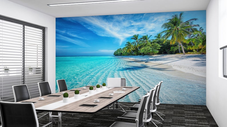 Tropical Ocean Wallpaper: 3D Sea Landscape Wall Decor image 3