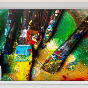 Brush Stroke Wallpaper Border: Colorful Wall Decals, Modern Wall Painting