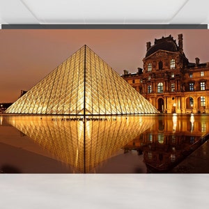 Papierhandwerk, 3D-Druckkunst, selbstklebendes Papier, Geschenk für ihn, Louvre-Museum-Tapete, Louvre-Museums-Tapete, 3D-Landschafts-Tapete,