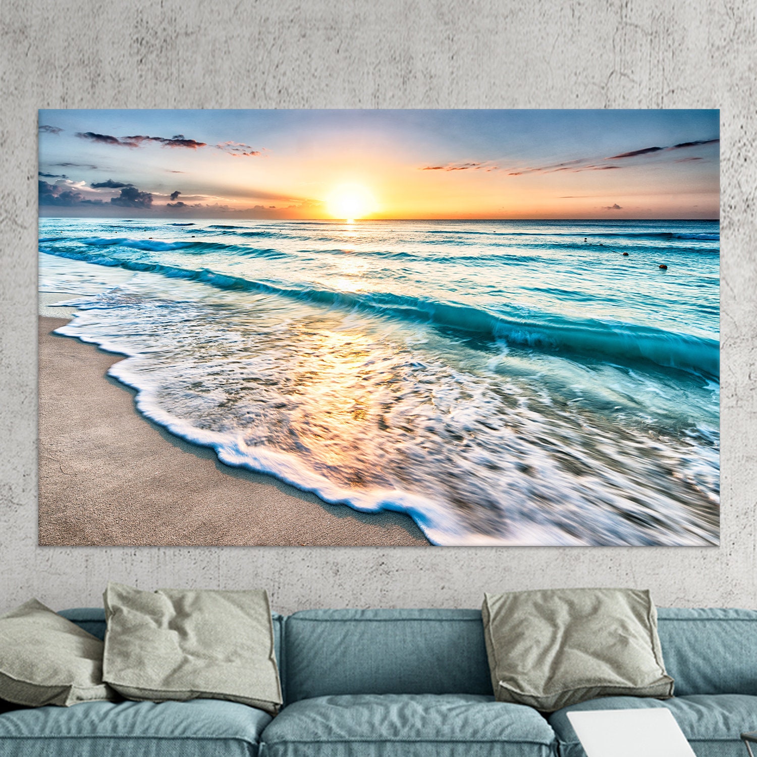Ocean Sunset Canvas Print: Tropical Beach Wall Decor - Etsy