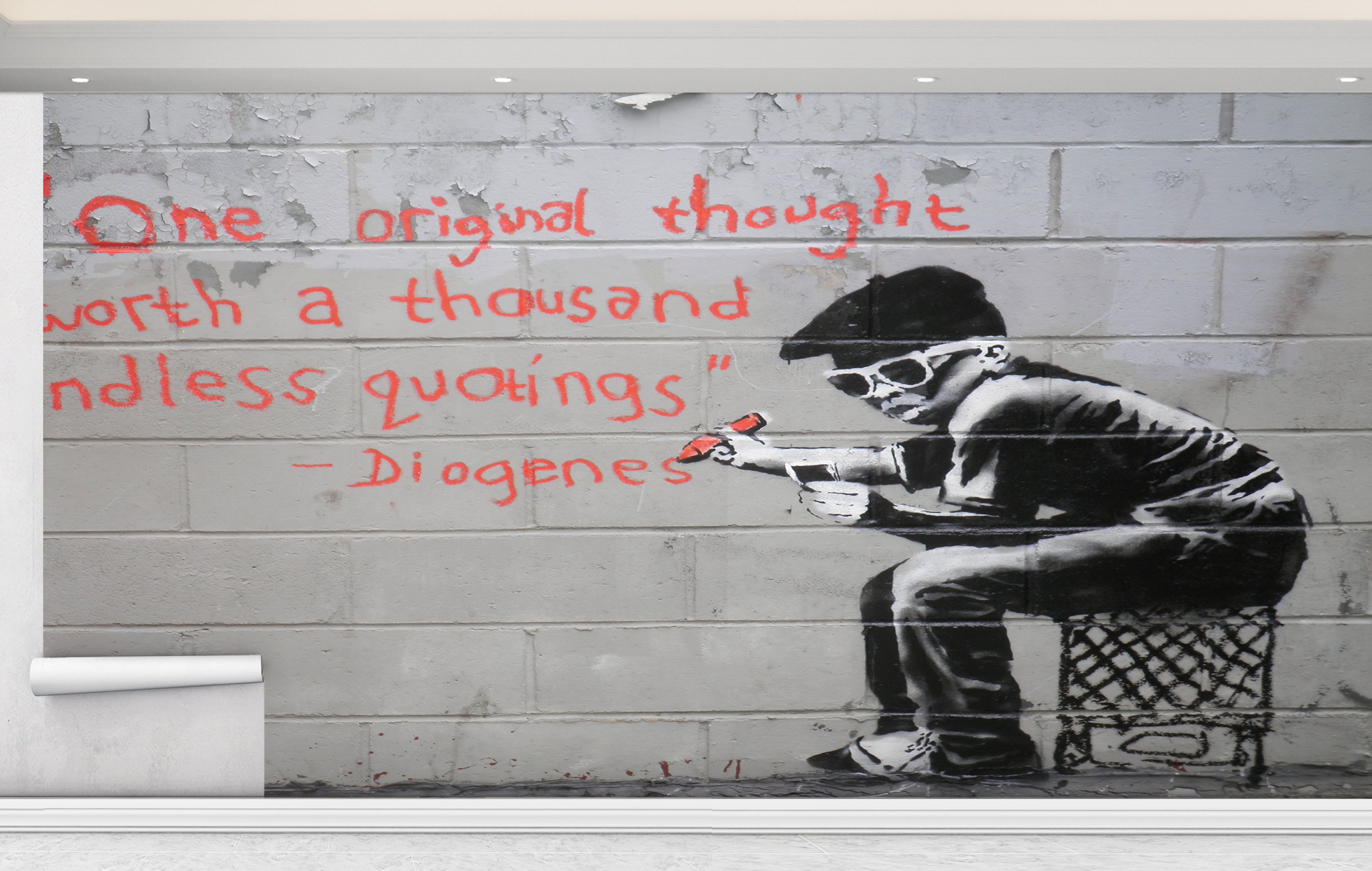Banksy Graffiti Art Print: Original Thought Quote, Wall Decor - Etsy