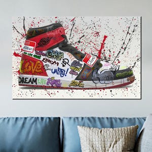 Shoe Graffiti Art: Sneaker Hype Canvas Print