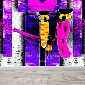 Gift For Him, Papercraft 3D, Decals For Walls, Artwork Wallpaper, African Family Painting Wallpaper, Black Woman Paper Art, Custom Wallpaper