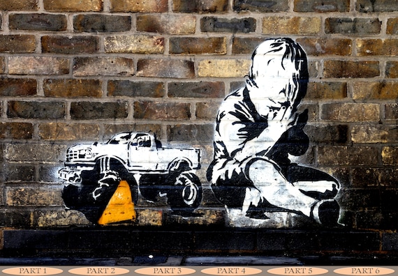 Banksy Praying Boy Graffiti Wall Art: Street Art Poster - Etsy