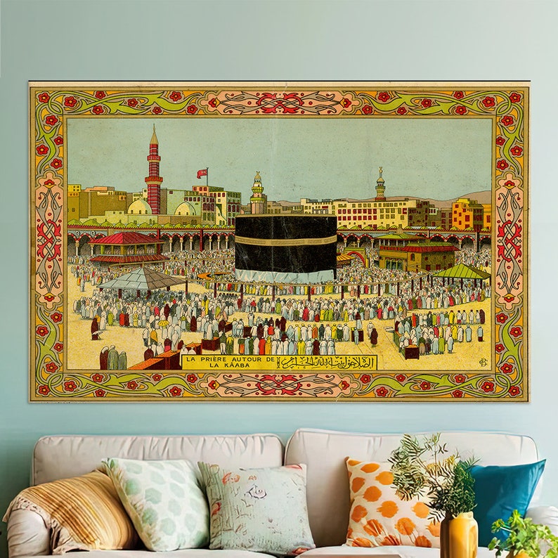 Islamic Wall Art, Kaaba Wall Art, Muslim Art, Kaaba, Muslim Housewarming Art Canvas, Home Decor, Muslim Gift , Ramadan Eid Gift Canvas Art, GALLERY WRAPPED
