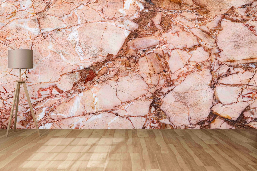 Accent Wall, Stick on Wallpaper Art Deco, Gift for the Home, Pink and