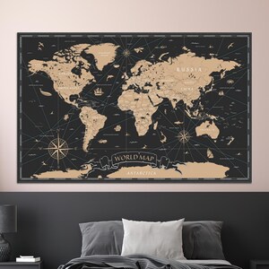 Map Wall Table, Old World Map Glass Wall, Modern Poster, Luxury Art Canvas, Kitchen Decor, Glass Wall Decor, Personalized Baby Gift,