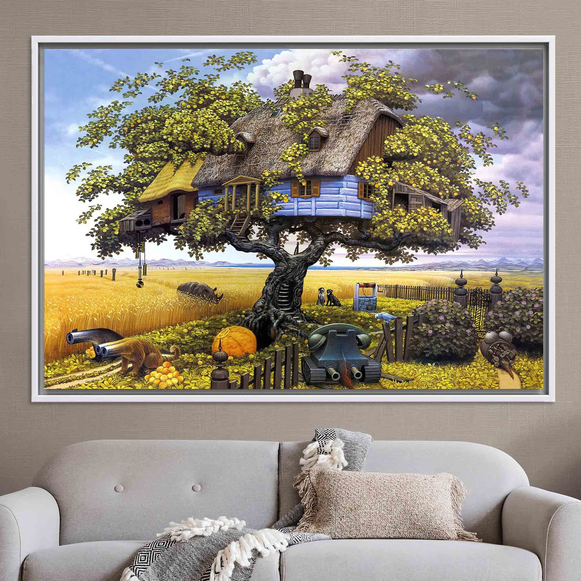 Treehouse Print Fantasy Treehouse 3D Canvas Print: Surreal Wall Decor - Etsy