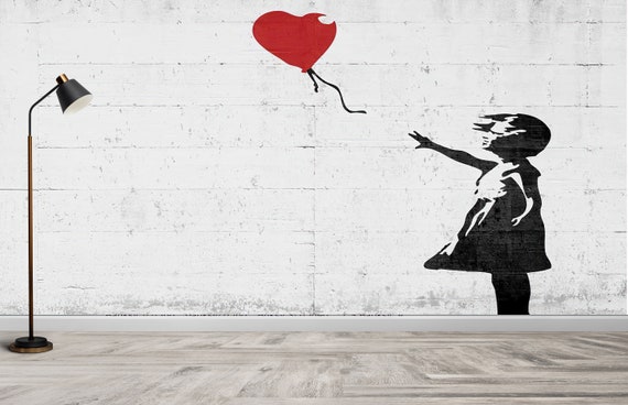 Banksy Girl With Balloon Canvas Art: Graffiti Wall Decor - Etsy