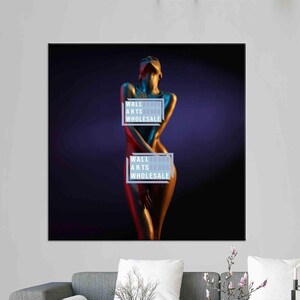 Sexy Woman Canvas, Colorful Girl Poster, Woman Body Photo Art, Naked Woman Table, Wall Hanging Canvas, Personalized Gift, 3D Canvas, Mature,