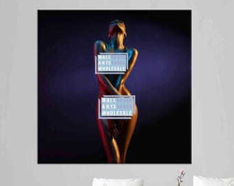Sexy Woman Canvas, Colorful Girl Poster, Woman Body Photo Art, Naked Woman Table, Wall Hanging Canvas, Personalized Gift, 3D Canvas, Mature,