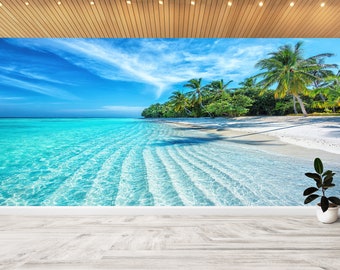 Tropical Ocean Wallpaper: 3D Sea Landscape Wall Decor